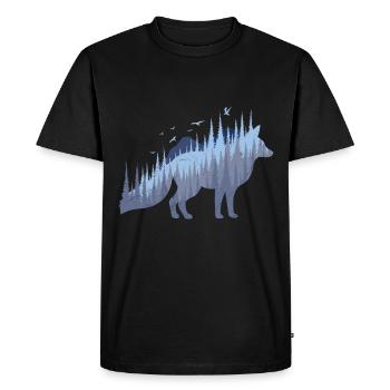 Fox Silhouette Fox Forest Hunter - Men's Premium Organic T-Shirt - black - Front - Nico (187cm)