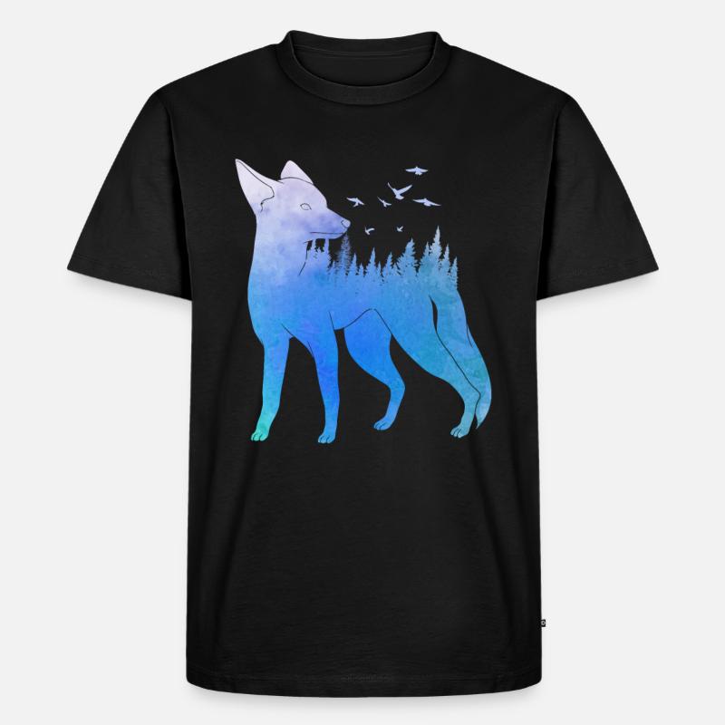 Fuchs Walddesign Fuchsjäger Jagd - Männer Premium Bio T-Shirt - Schwarz
