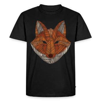 Chasse au chasseur de polygones de renard - T-shirt Premium bio Homme - noir - Devant - Nico (187cm)