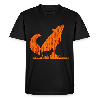Fox Silhouette Fox Forest Hunter - Men's Premium Organic T-Shirt - black - Front - Nico (187cm)