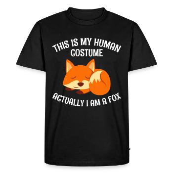 Ceci est mon costume humain je suis un renard - T-shirt Premium bio Homme - noir - Devant - Nico (187cm)