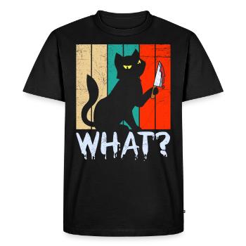 Creepy Killer Chat d’Halloween - T-shirt Premium bio Homme - noir - Devant - Nico (187cm)