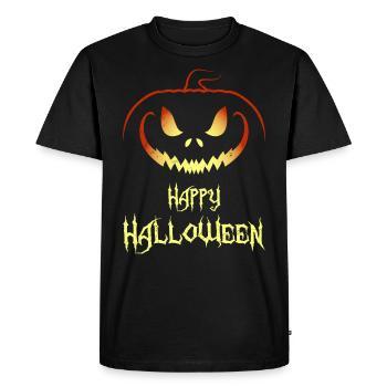 Pumpkin Mask Halloween - Men's Premium Organic T-Shirt - black - Front - Nico (187cm)