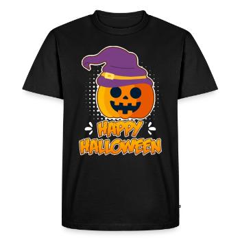 Halloween Pumpkin Happy Halloween - Men's Premium Organic T-Shirt - black - Front - Nico (187cm)