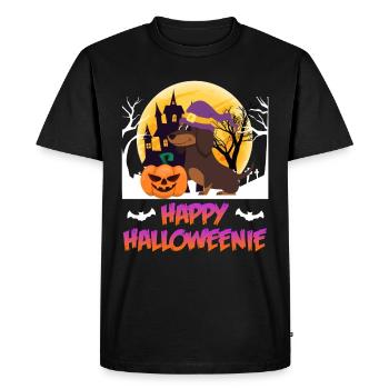 Joyeux chien teckel Halloween - T-shirt Premium bio Homme - noir - Devant - Nico (187cm)