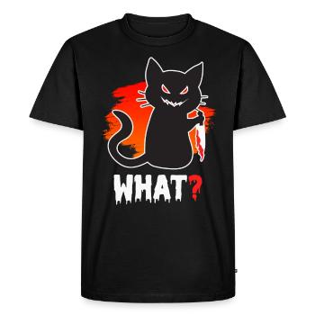 Chat tueur Halloween - T-shirt Premium bio Homme - noir - Devant - Nico (187cm)