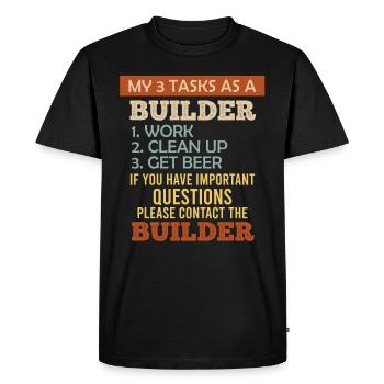 3 Tâches en tant que constructeur de sa propre maison - T-shirt Premium bio Homme - noir - Devant - Nico (187cm)