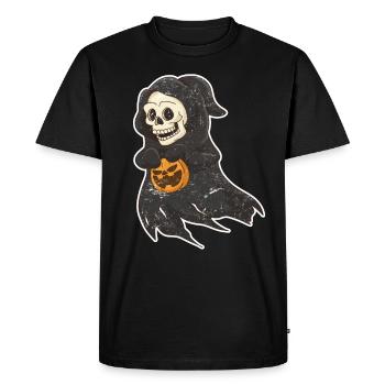 Bone Face Halloween Witch - Men's Premium Organic T-Shirt - black - Front - Nico (187cm)
