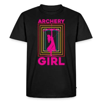 Les filles de tir à l’arc pour les amateurs de tir à l’arc - T-shirt Premium bio Homme - noir - Devant - Nico (187cm)