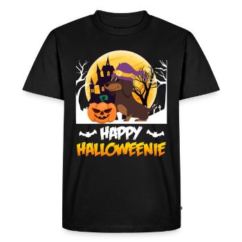 Joyeux chien teckel Halloween - T-shirt Premium bio Homme - noir - Devant - Nico (187cm)