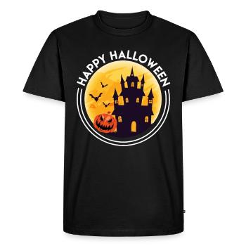 Halloween Castle Happy Halloween - Men's Premium Organic T-Shirt - black - Front - Nico (187cm)