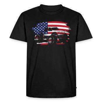 Monster Truck Patriotic Flag Truck Amateur - T-shirt Premium bio Homme - noir - Devant - Nico (187cm)