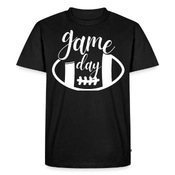 GAME DAY - Men's Premium Organic T-Shirt - black - Front - Nico (187cm)