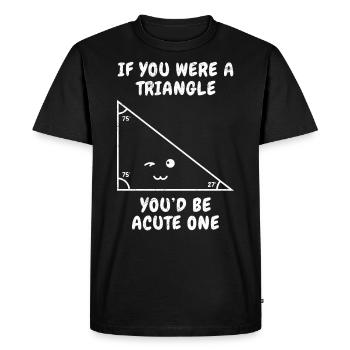 Cute Triangle Math Couples - Men's Premium Organic T-Shirt - black - Front - Nico (187cm)