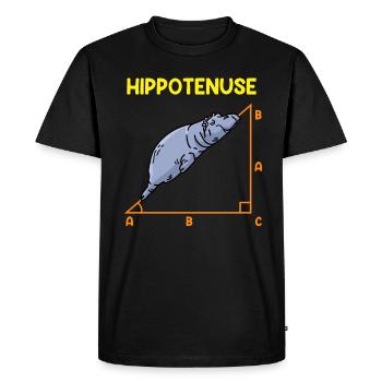Math Hippo Math Teacher Hippotenuse - Men's Premium Organic T-Shirt - black - Front - Nico (187cm)