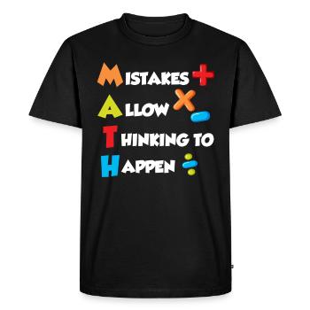 Mistakes allow Thinking to happen Mathematics - Men's Premium Organic T-Shirt - black - Front - Nico (187cm)