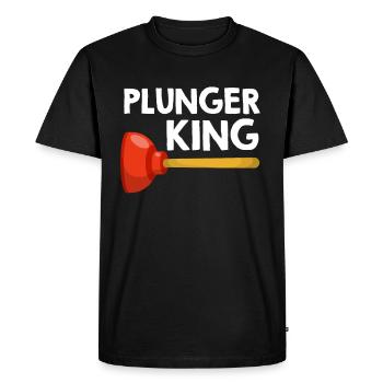 Pömpel King Plumber Spengler - Men's Premium Organic T-Shirt - black - Front - Nico (187cm)