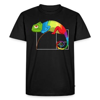 Fibonacci Jour Nombre d’Or Math Caméléon - T-shirt Premium bio Homme - noir - Devant - Nico (187cm)