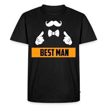 Meilleur mariage d’homme - T-shirt Premium bio Homme - noir - Devant - Nico (187cm)
