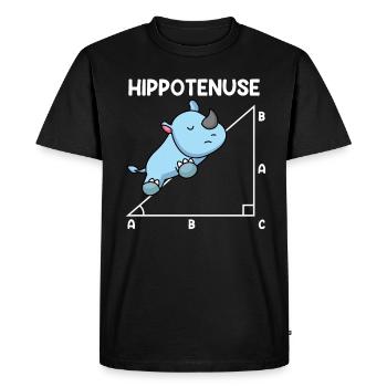 Hypoténuse Hippopotence Math - T-shirt Premium bio Homme - noir - Devant - Nico (187cm)
