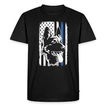 Police patriotique Flag Police Officer Law - T-shirt Premium bio Homme - noir - Devant - Nico (187cm)