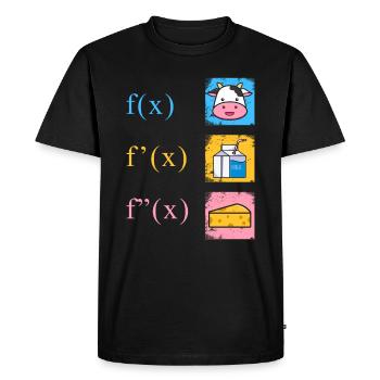 Dérivation mathématique Fromage au lait de vache - T-shirt Premium bio Homme - noir - Devant - Nico (187cm)