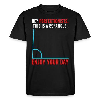 C’est un angle de 89° pour les perfectionnistes - T-shirt Premium bio Homme - noir - Devant - Nico (187cm)