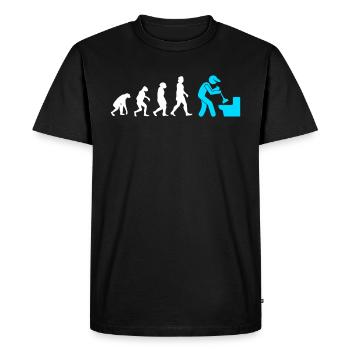 Plumber Evolution Plant Mechanic - Men's Premium Organic T-Shirt - black - Front - Nico (187cm)