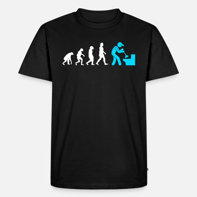 Klempner Evolution Anlagenmechaniker - Männer Premium Bio T-Shirt - Schwarz