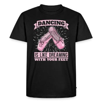 Danser, c’est comme rêver avec ses pieds ballerine - T-shirt Premium bio Homme - noir - Devant - Nico (187cm)
