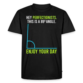 This is an 89° angle for perfection lists - Men's Premium Organic T-Shirt - black - Front - Nico (187cm)