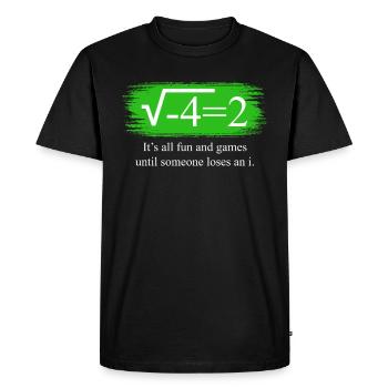 Mathématiques amusantes disant des nombres complexes - T-shirt Premium bio Homme - noir - Devant - Nico (187cm)