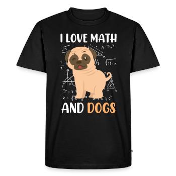 J’adore les mathématiciens en mathématiques et les vadrouilles de chien - T-shirt Premium bio Homme - noir - Devant - Nico (187cm)