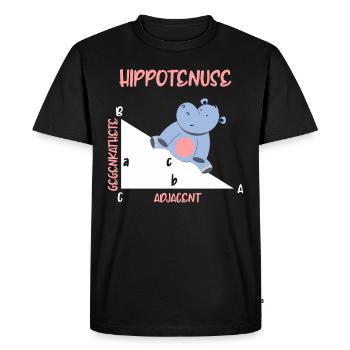 Mathematician Hippotenuse Hippo Triangle - Men's Premium Organic T-Shirt - black - Front - Nico (187cm)