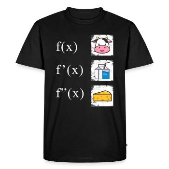 Dérivation mathématique Fromage au lait de vache - T-shirt Premium bio Homme - noir - Devant - Nico (187cm)