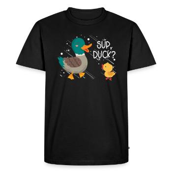 Super canard? - T-shirt Premium bio Homme - noir - Devant - Nico (187cm)