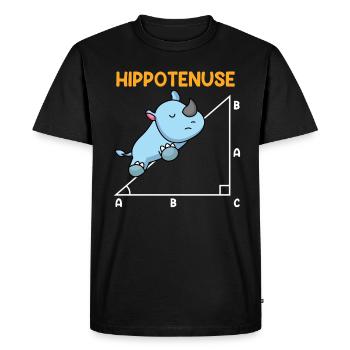 Hypotenuse Hippo Hippotenuse Math - Men's Premium Organic T-Shirt - black - Front - Nico (187cm)