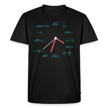 Mathematician watch funny math - Men's Premium Organic T-Shirt - black - Front - Nico (187cm)