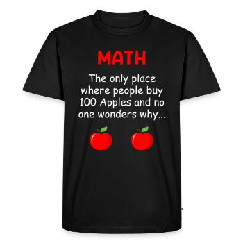 Math the place where people buy 100 apples - Men's Premium Organic T-Shirt - black - Front - Nico (187cm)