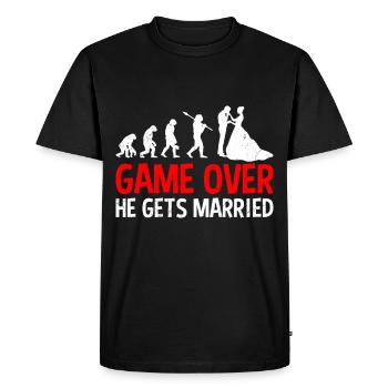 Game over - he marries boy's farewell man - Men's Premium Organic T-Shirt - black - Front - Nico (187cm)
