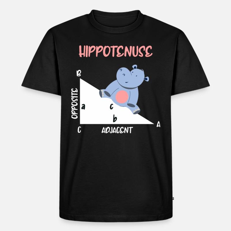 Mathematician Hippotenuse Hippo Triangle - Men's Premium Organic T-Shirt - black