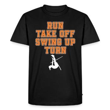 Run Turn Off Swing Up Turn Pole Vault - Men's Premium Organic T-Shirt - black - Front - Nico (187cm)