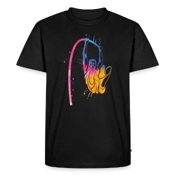 Pole Vault Colorful Splatter Pole Vault - Men's Premium Organic T-Shirt - black - Front - Nico (187cm)