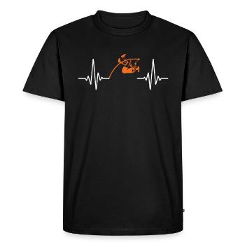 Pole Vault Heartbeat Pole Vault - Men's Premium Organic T-Shirt - black - Front - Nico (187cm)