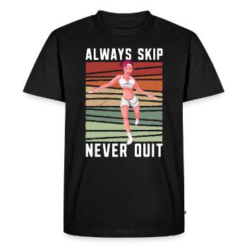 Ne sautez jamais la corde à sauter rétro - T-shirt Premium bio Homme - noir - Devant - Nico (187cm)