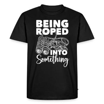 Corde dans certains sauts à la corde Corde à sauter - T-shirt Premium bio Homme - noir - Devant - Nico (187cm)