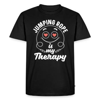 Jump rope is my therapy jump rope - Men's Premium Organic T-Shirt - black - Front - Nico (187cm)