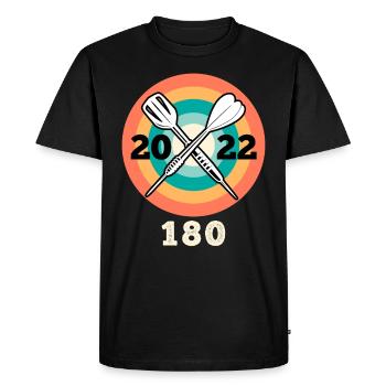 2022 Darts 180 fléchettes 180 en fléchettes - T-shirt Premium bio Homme - noir - Devant - Nico (187cm)