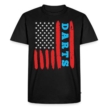 Dart USA Flag US Fan Darts - Men's Premium Organic T-Shirt - black - Front - Nico (187cm)