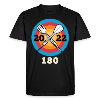 2022 Darts 180 fléchettes 180 en fléchettes - T-shirt Premium bio Homme - noir - Devant - Nico (187cm)